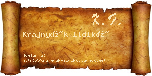 Krajnyák Ildikó névjegykártya